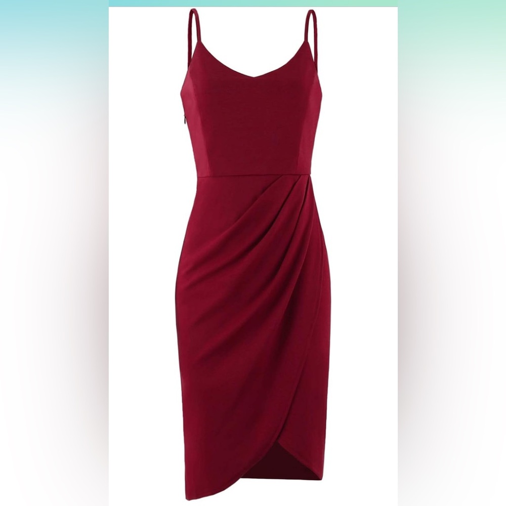 Women's Dress Spaghetti Straps Bodycon Wine Red M NWT